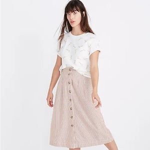 Madewell Patio Striped Midi Skirt